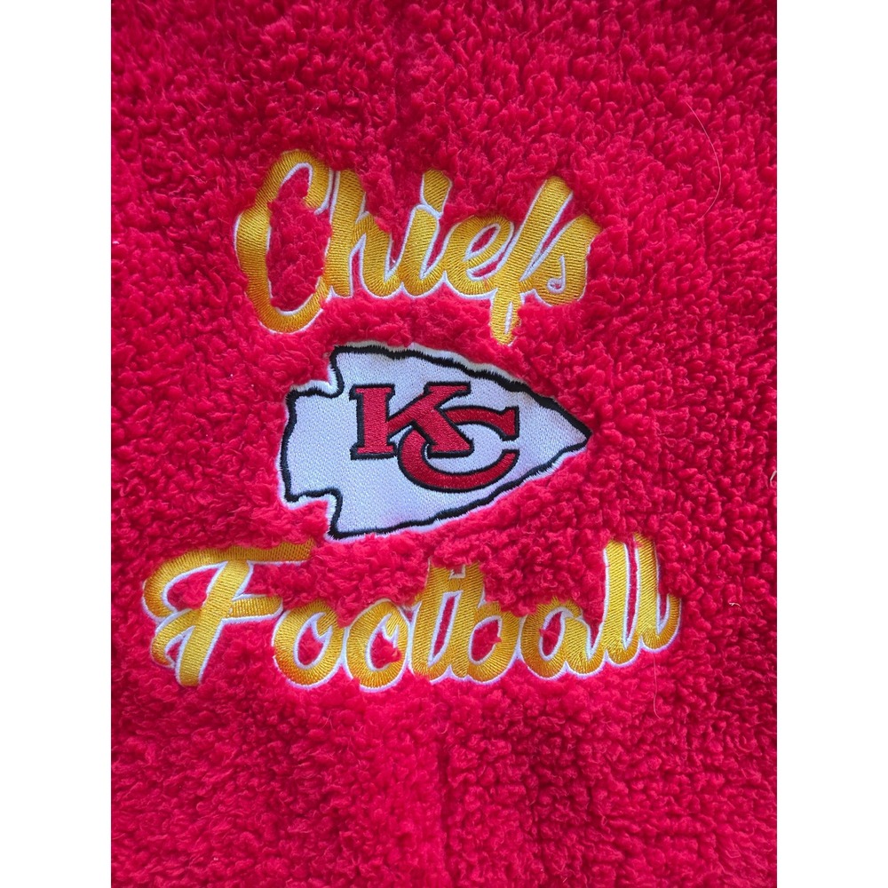 NFL Team Apparel Kansas City Chiefs Sherpa Fleece Hooded Union Suit Red Unisex - Picture 8 of 11